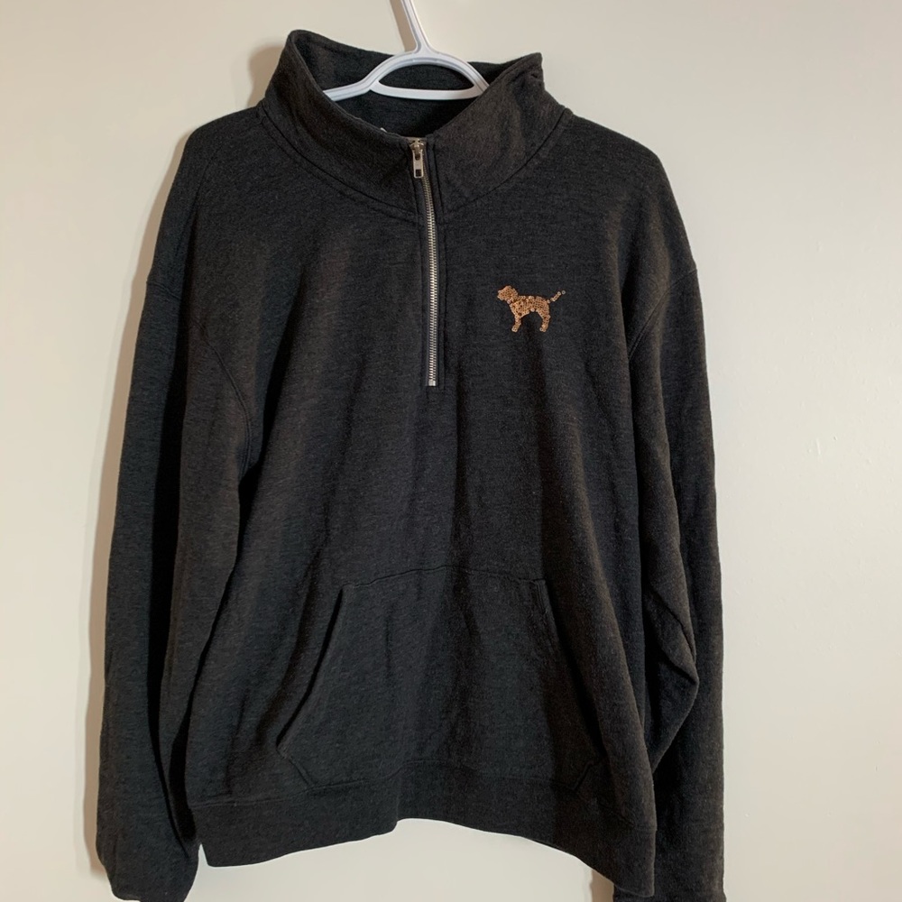 PINK Half Zip With Sequins